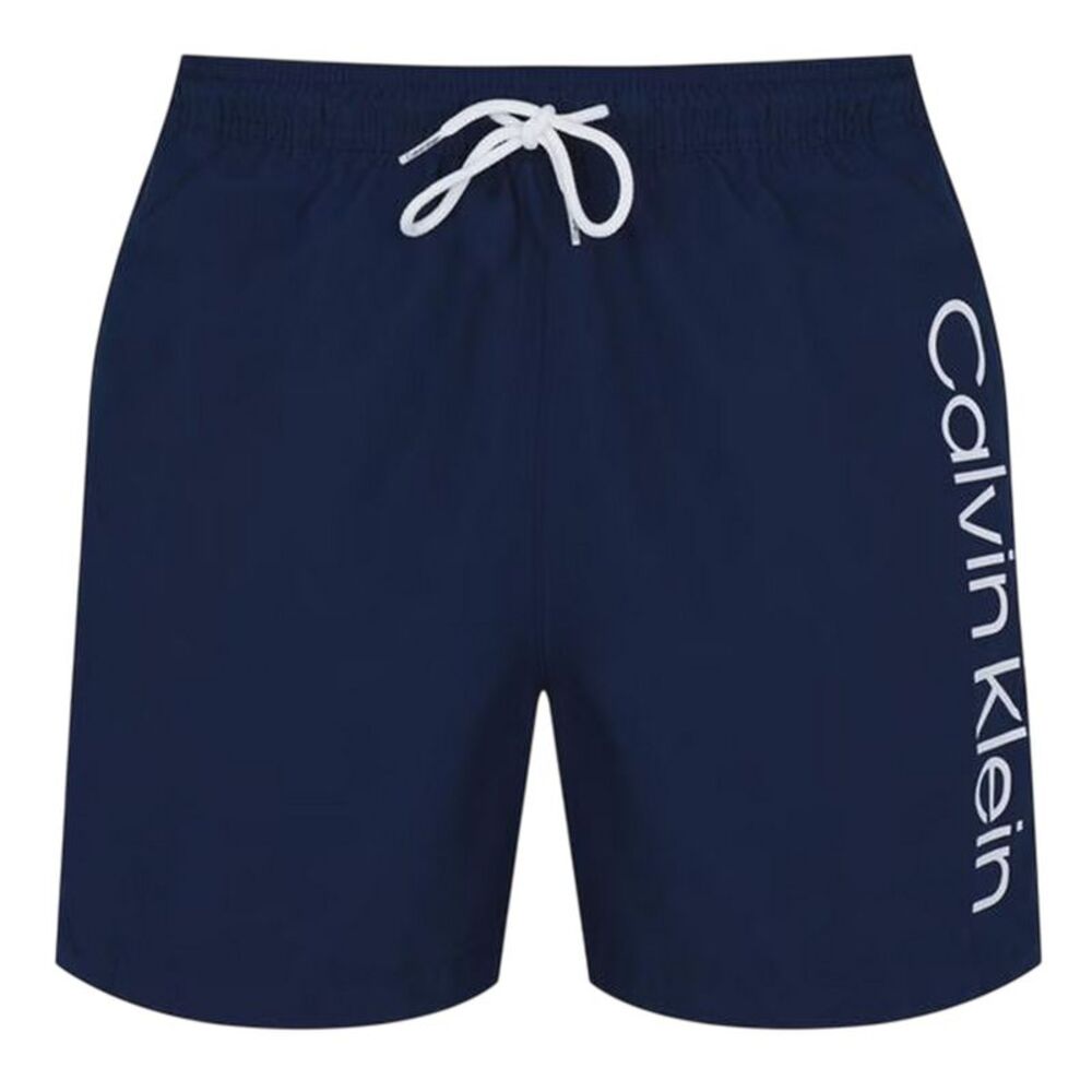 Calvin Klein Mens Logo Polyester Swim Shorts / Navy
